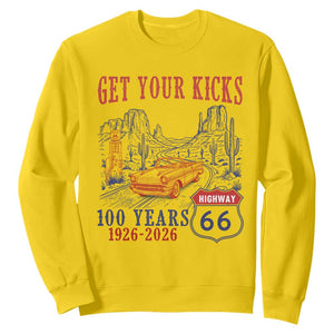 Route Highway 66 Get Your Kicks Centennial Road Trip 1926-2026 Sweatshirt TS14 Daisy Print Your Wear
