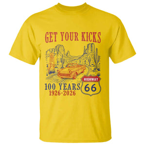 Route Highway 66 Get Your Kicks Centennial Road Trip 1926-2026 T Shirt TS14 Daisy Print Your Wear