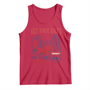 Route Highway 66 Get Your Kicks Centennial Road Trip 1926-2026 Tank Top TS14 Red Print Your Wear