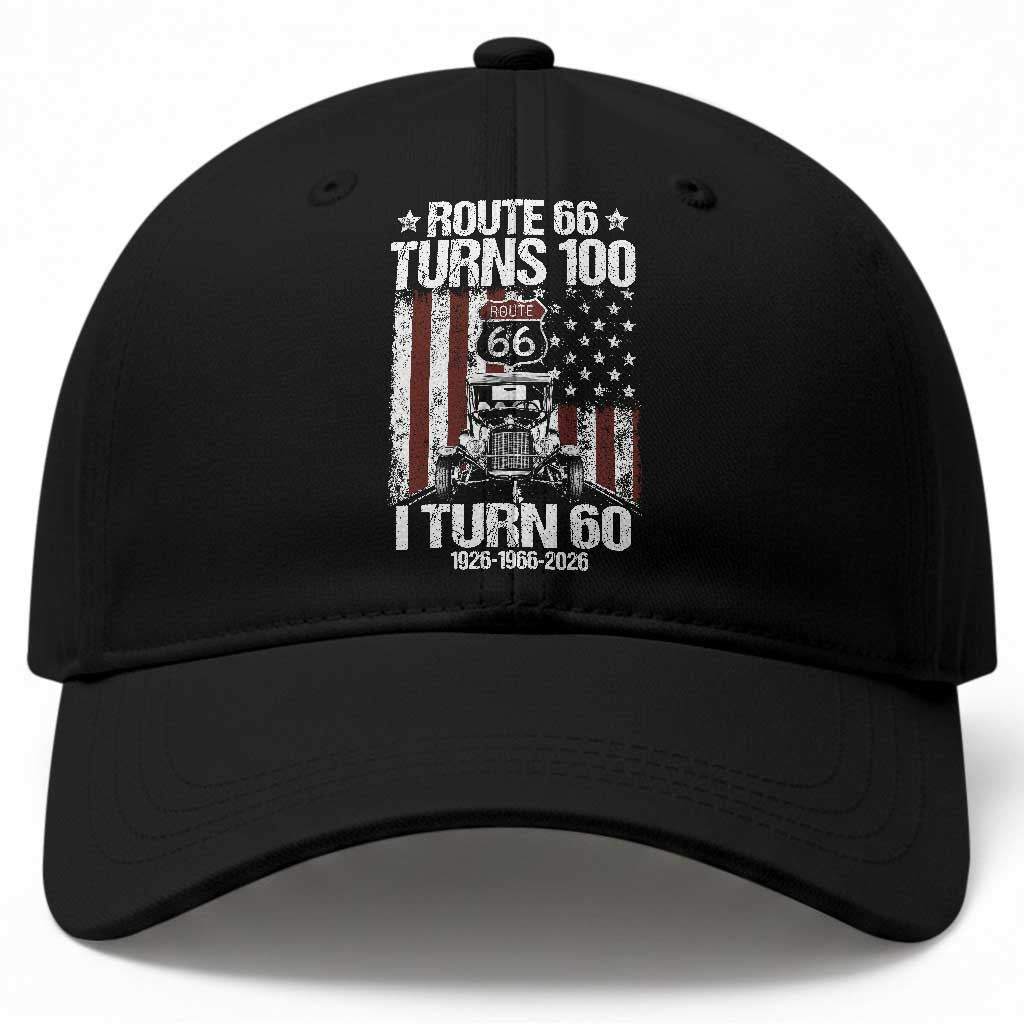 Route Highway 66 Turns 100 I Turn 60 Baseball Cap Vintage 1966 America Road Sign America Antique Car Lover 60th Birthday Gift TS14 Print Your Wear