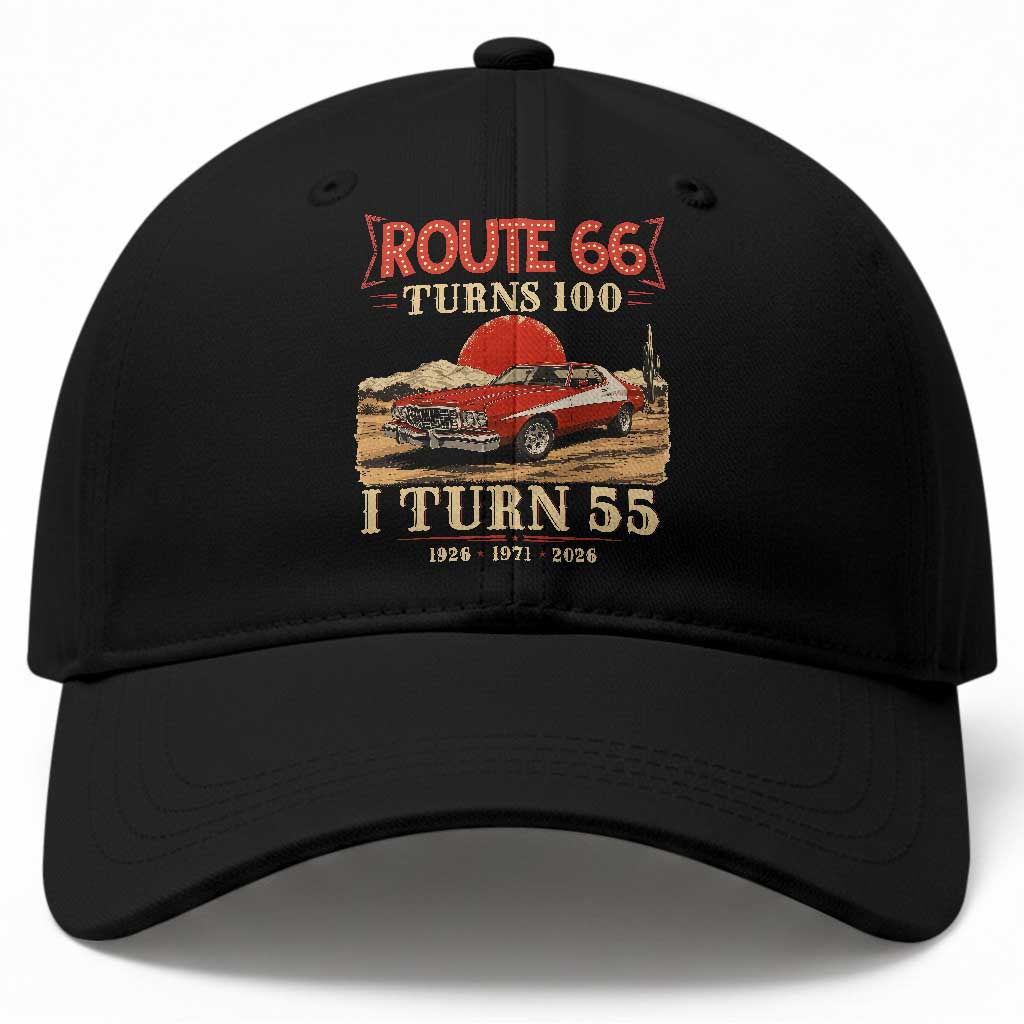 Route Highway 66 Turns 100 I Turn 55 Baseball Cap Vintage 1971 Road Sign 55th Birthday Muscle Car Lover Gift TS14 Print Your Wear