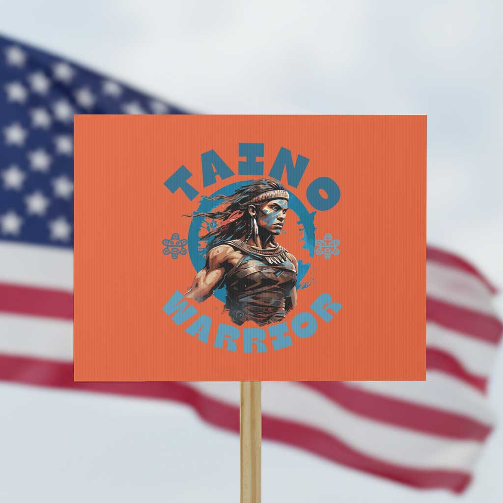Taino Warrior Boricua Boriken Pride Indigenous Puerto Rican Protest Sign TS14 Horizontal 18