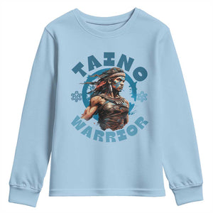 Taino Warrior Boricua Boriken Pride Indigenous Puerto Rican Youth Sweatshirt TS14 Light Blue Print Your Wear