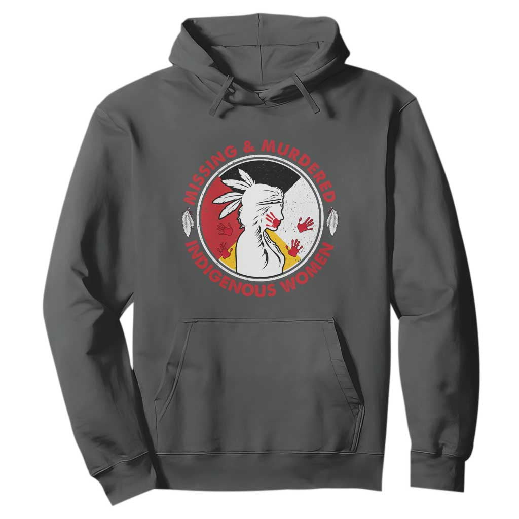 MMIW Missing and Murdered Indigenous Women Red Hand Hoodie TS14 Dark Heather Print Your Wear