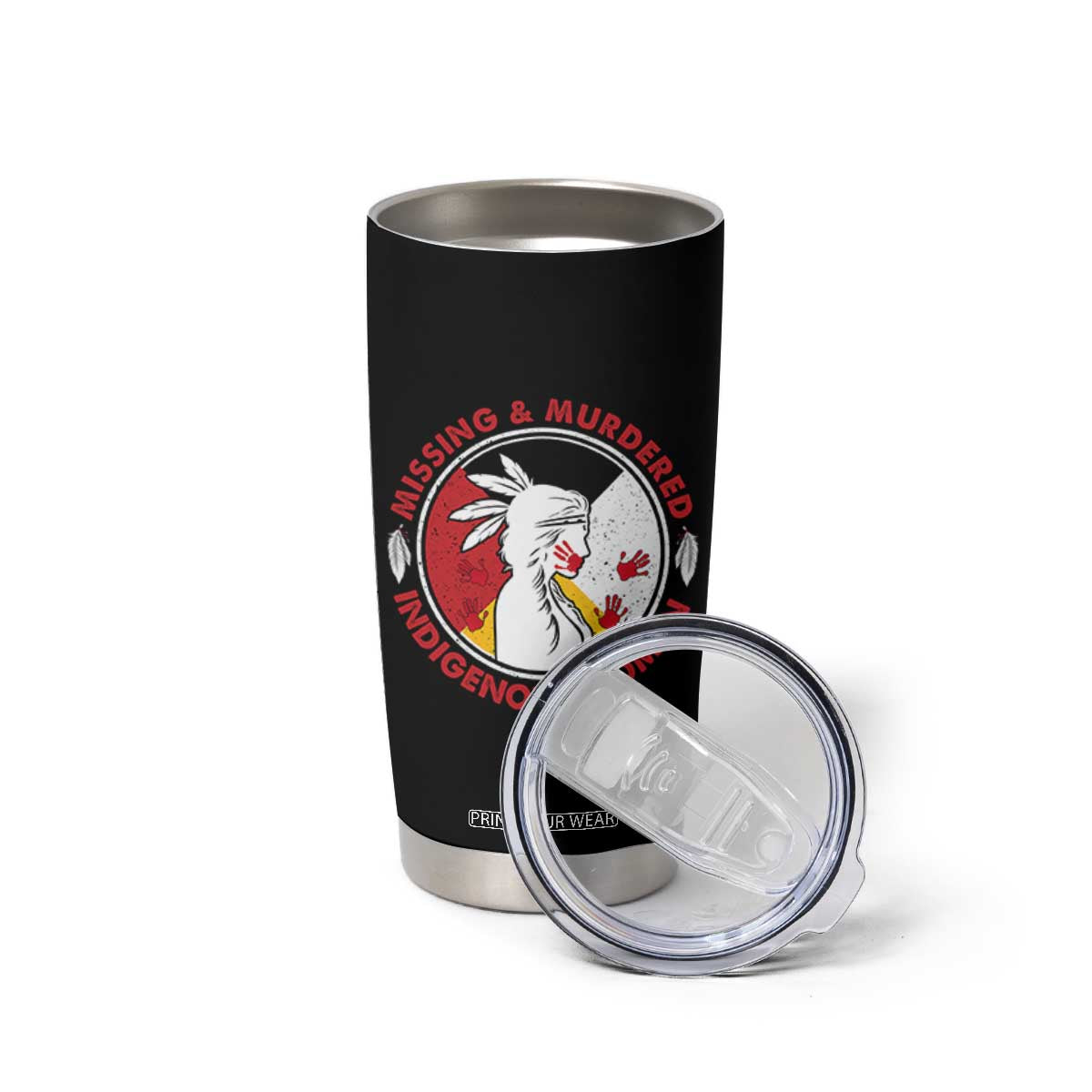 MMIW Missing and Murdered Indigenous Women Red Hand Tumbler Cup TS14 Print Your Wear
