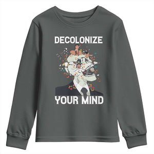 Indigenous People Native American Youth Sweatshirt Decolonize Your Mind TS14 Dark Heather Print Your Wear