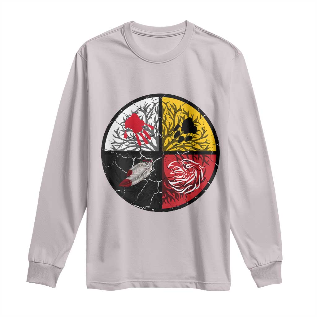 Native American Medicine Wheel MMIW Long Sleeve Shirt TS14 Ice Gray Print Your Wear