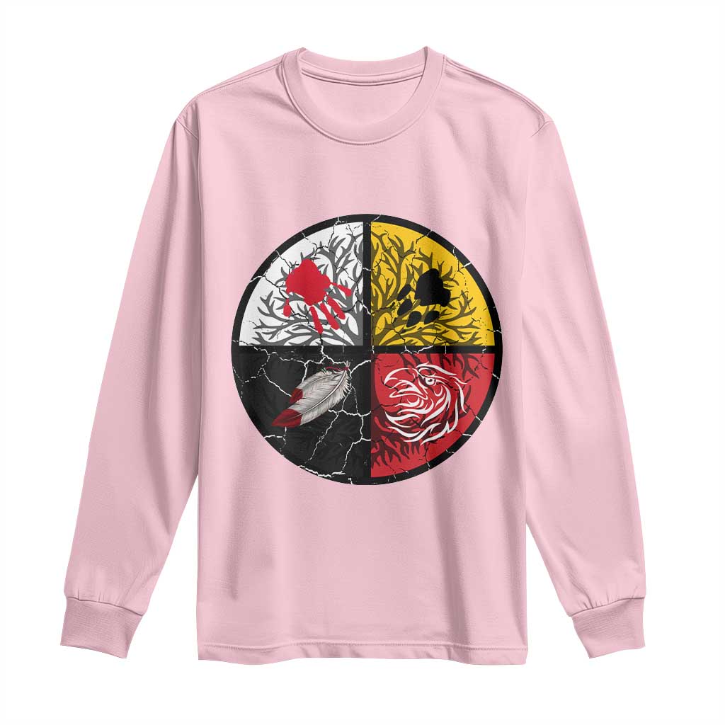 Native American Medicine Wheel MMIW Long Sleeve Shirt TS14 Light Pink Print Your Wear