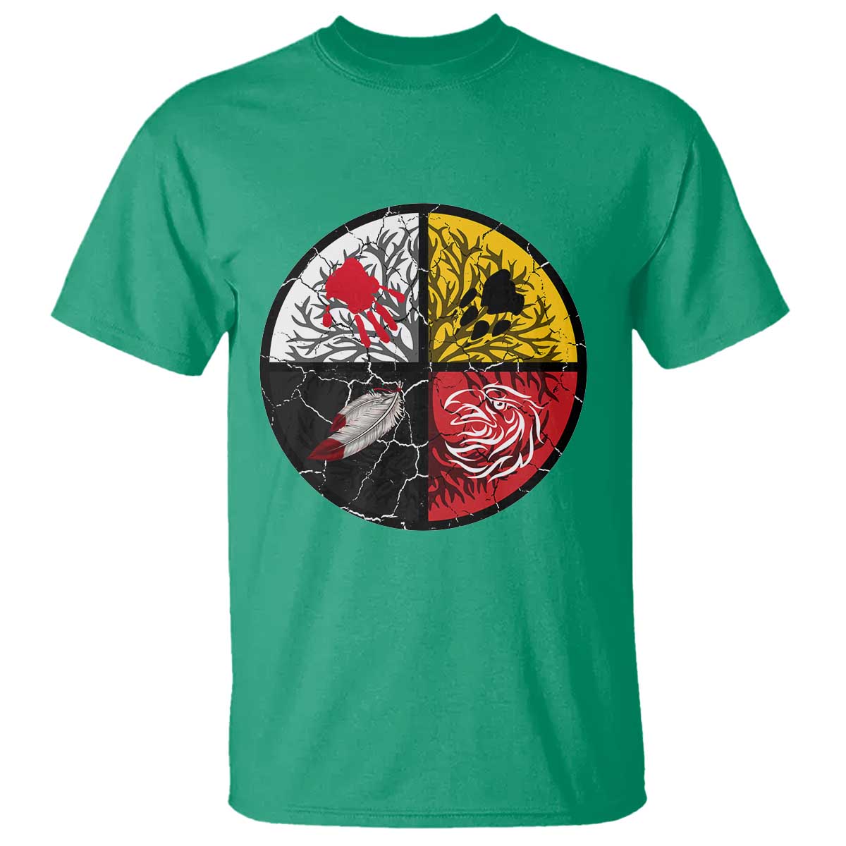 Native American Medicine Wheel MMIW T Shirt TS14 Irish Green Print Your Wear
