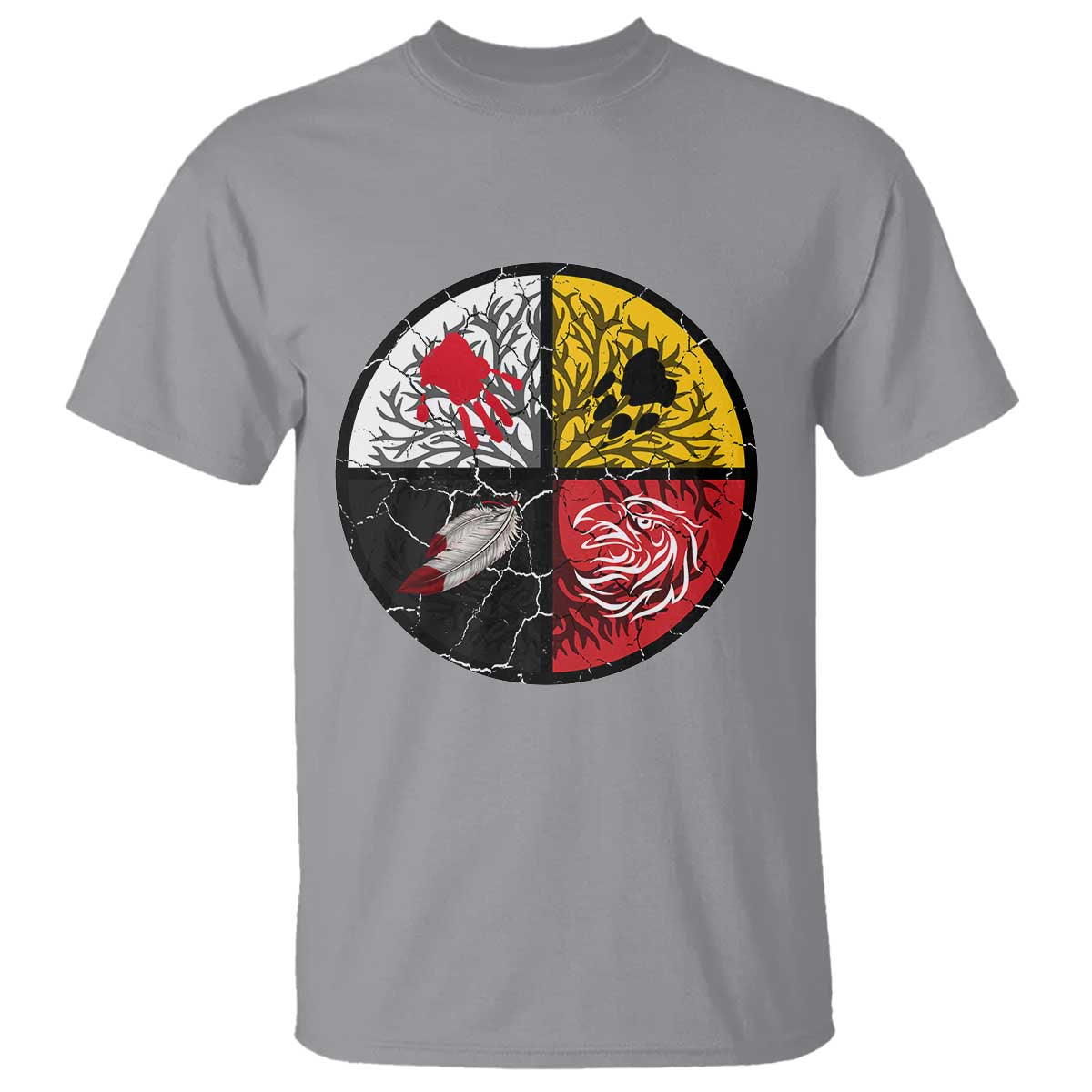 Native American Medicine Wheel MMIW T Shirt TS14 Sport Gray Print Your Wear