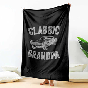 Grandpa Classic Muscle Car Lover Birthday Gift Throw Blanket