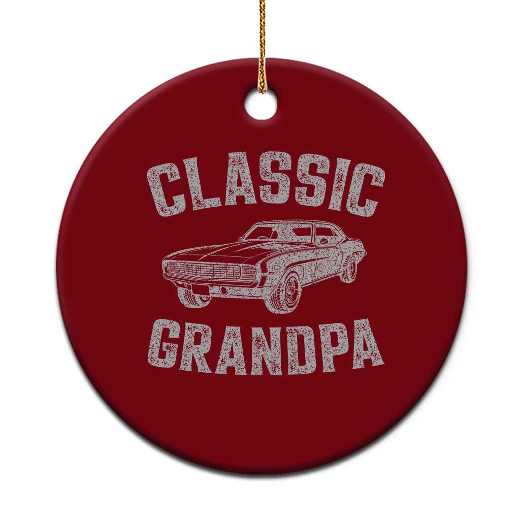Grandpa Classic Muscle Car Lover Birthday Gift Ceramic Ornament