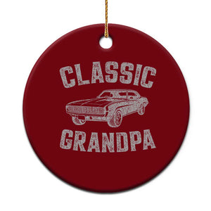 Grandpa Classic Muscle Car Lover Birthday Gift Ceramic Ornament