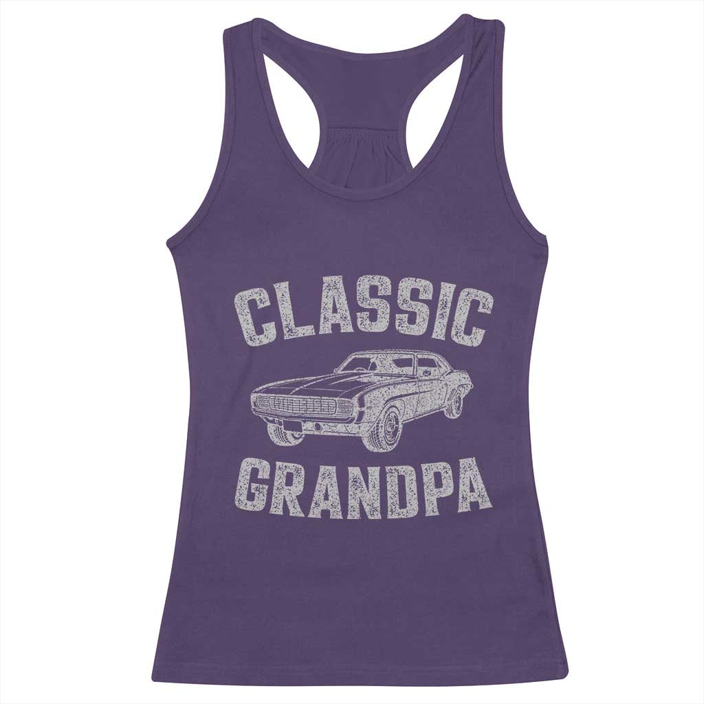 Grandpa Classic Muscle Car Lover Birthday Gift Racerback Tank Top
