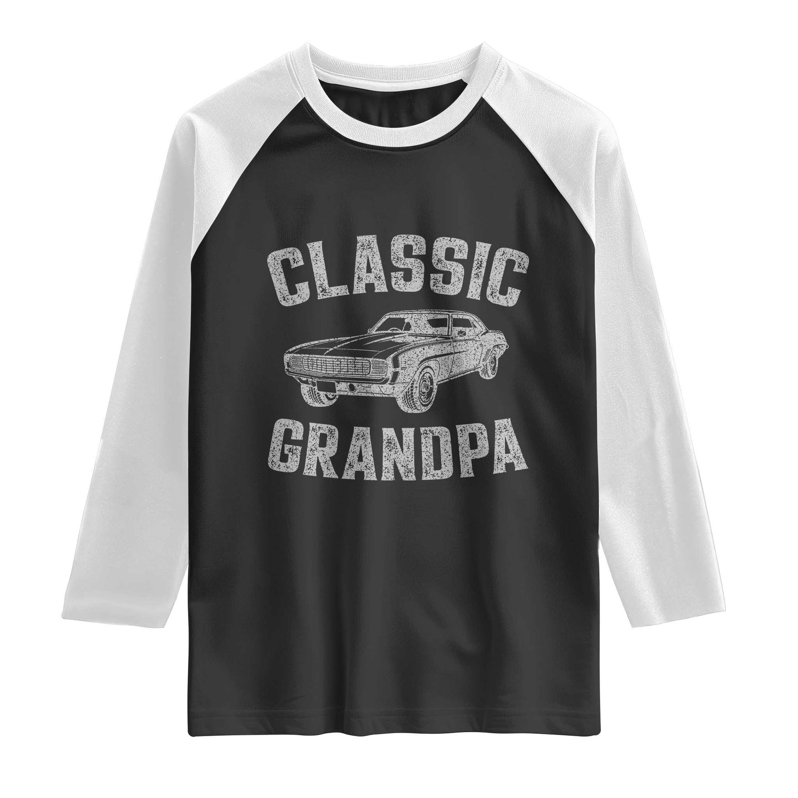 Grandpa Classic Muscle Car Lover Birthday Gift Raglan Shirt