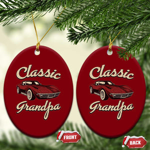 Grandpa Classic Stingray Sports Car Lover Ceramic Ornament