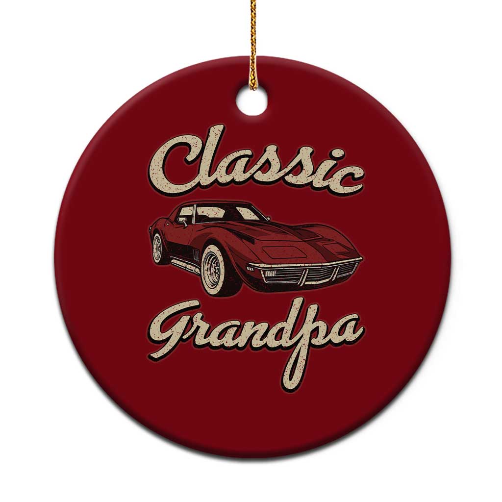 Grandpa Classic Stingray Sports Car Lover Ceramic Ornament