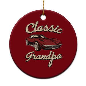 Grandpa Classic Stingray Sports Car Lover Ceramic Ornament