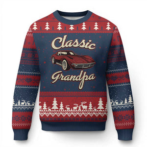 Grandpa Classic Stingray Sports Car Lover Ugly Christmas Sweater