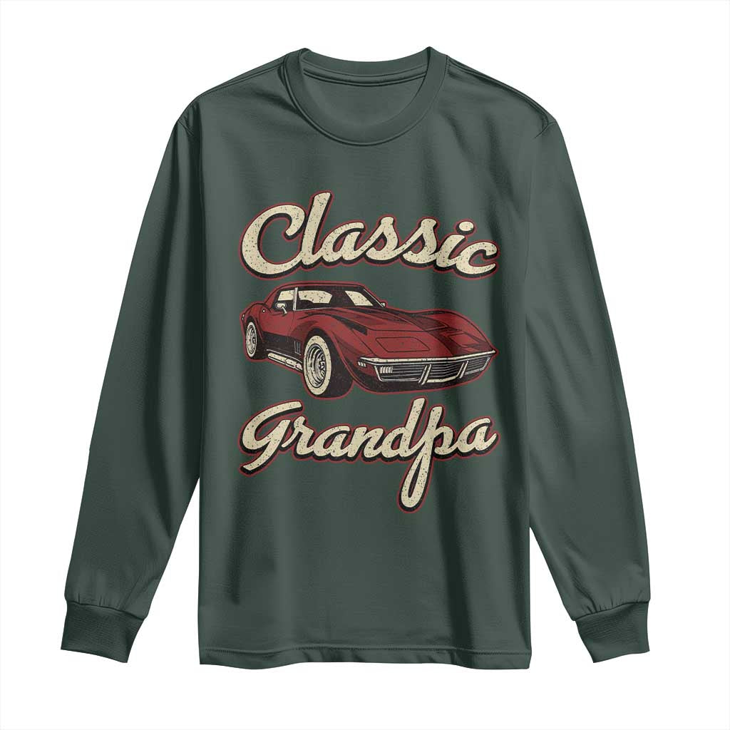 Grandpa Classic Stingray Sports Car Lover Long Sleeve Shirt