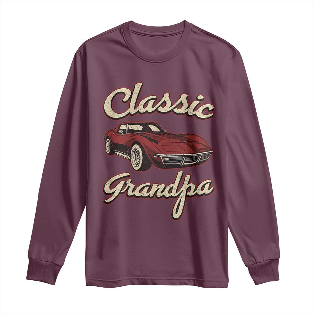 Grandpa Classic Stingray Sports Car Lover Long Sleeve Shirt