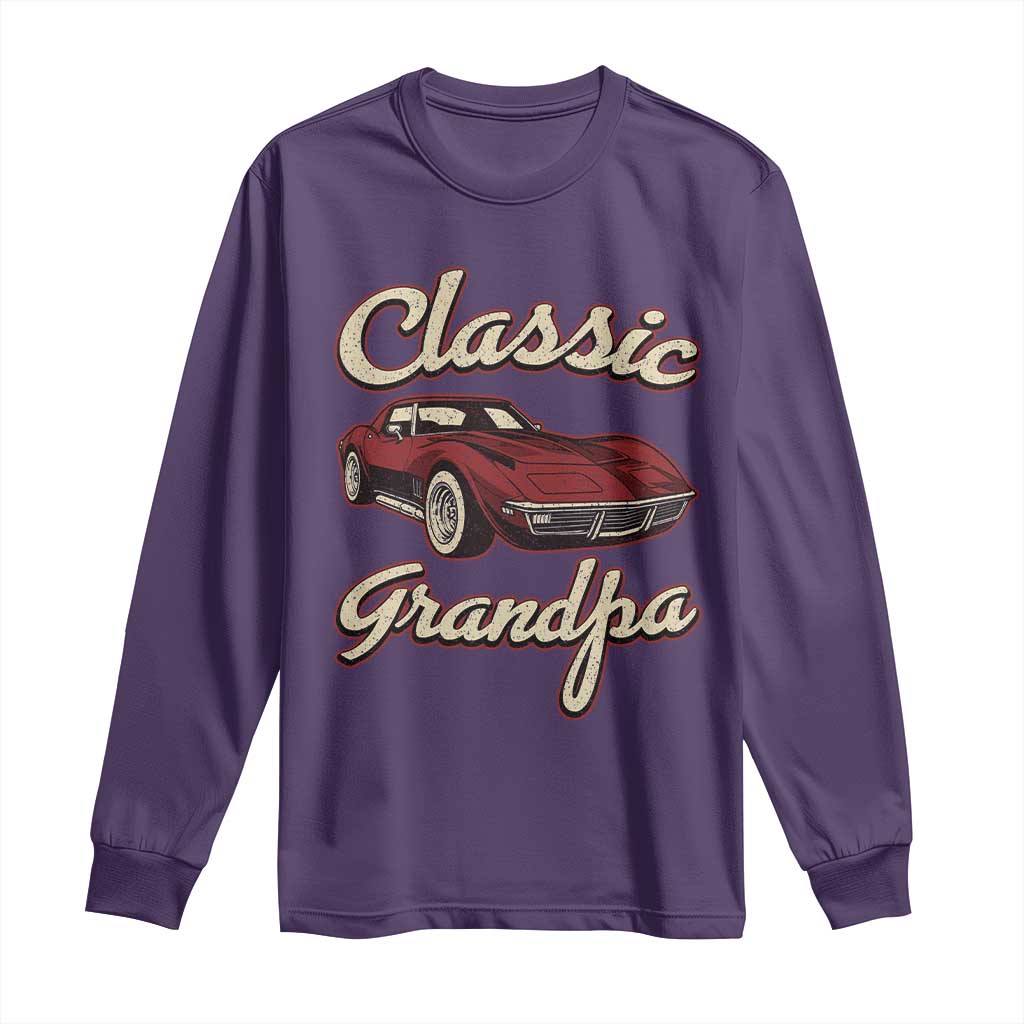 Grandpa Classic Stingray Sports Car Lover Long Sleeve Shirt