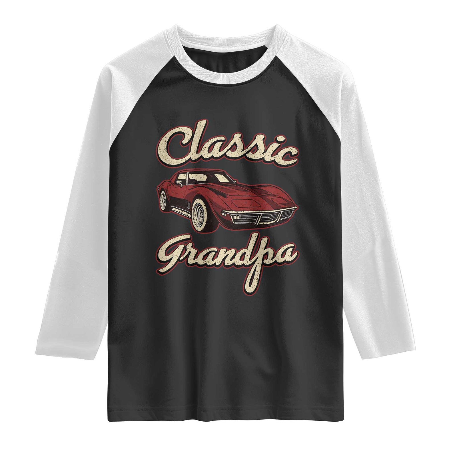 Grandpa Classic Stingray Sports Car Lover Raglan Shirt