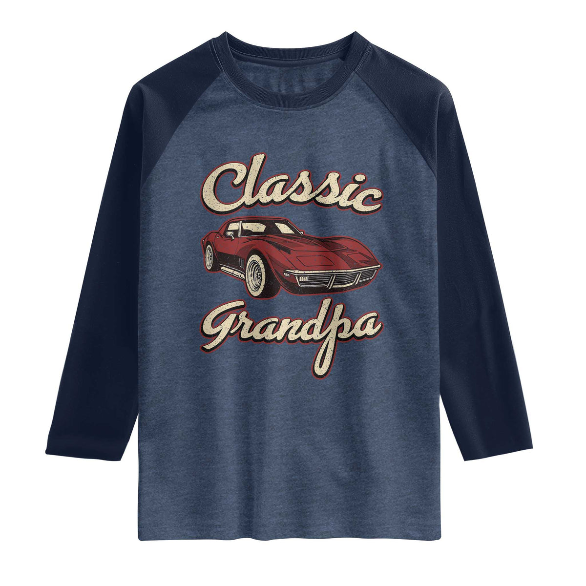 Grandpa Classic Stingray Sports Car Lover Raglan Shirt