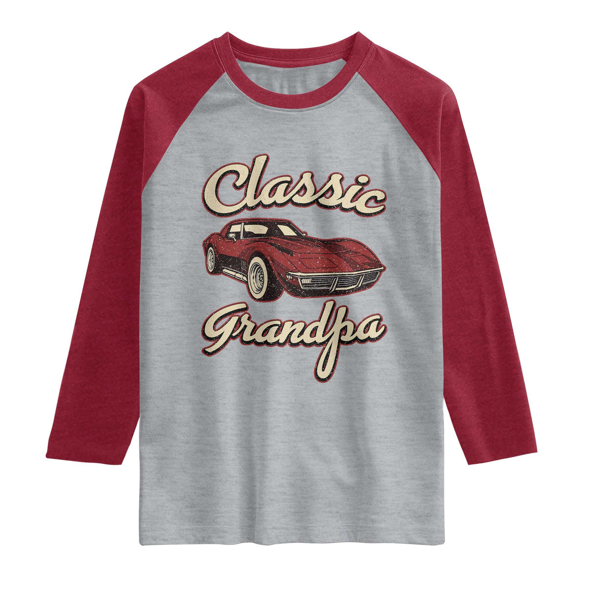Grandpa Classic Stingray Sports Car Lover Raglan Shirt
