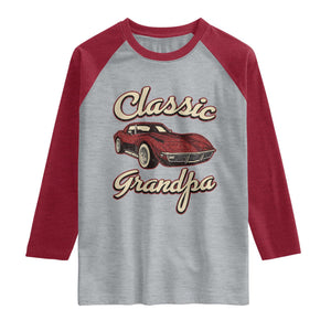 Grandpa Classic Stingray Sports Car Lover Raglan Shirt