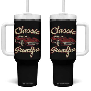 Grandpa Classic Stingray Sports Car Lover Tumbler With Handle