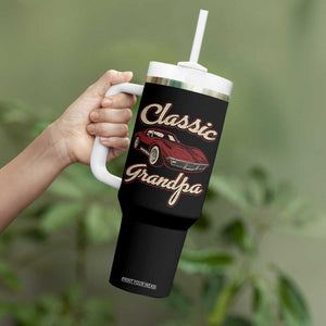 Grandpa Classic Stingray Sports Car Lover Tumbler With Handle