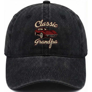 Grandpa Classic Stingray Sports Car Lover Washed Cotton Baseball Cap