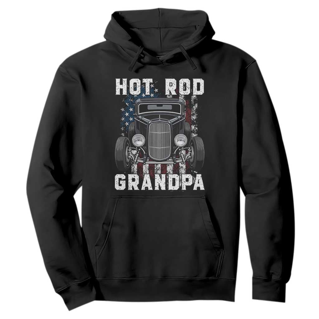 Hot Rod Grandpa Hoodie Vintage 1932 Classic Hot Rod Coupe American Flag