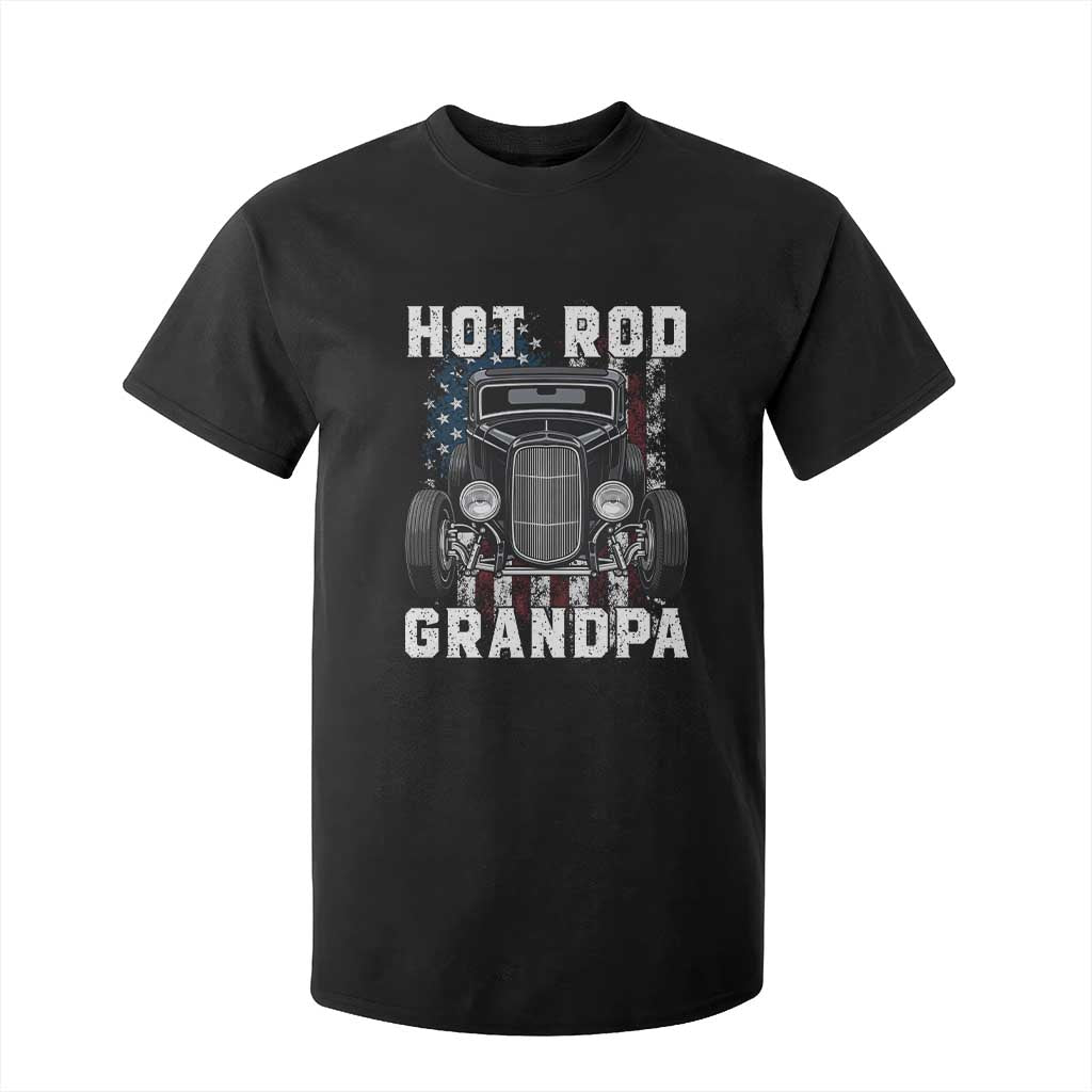 Hot Rod Grandpa T Shirt For Kid Vintage 1932 Classic Hot Rod Coupe American Flag