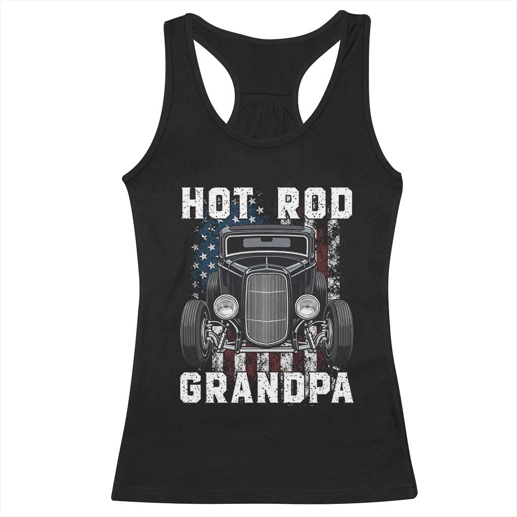 Hot Rod Grandpa Racerback Tank Top Vintage 1932 Classic Hot Rod Coupe American Flag