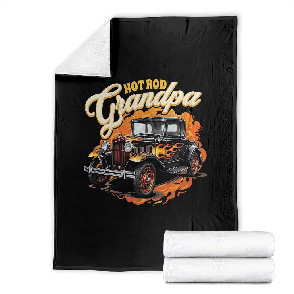 Hot Rod Grandpa Throw Blanket Vintage 1930 Classic Hot Rod