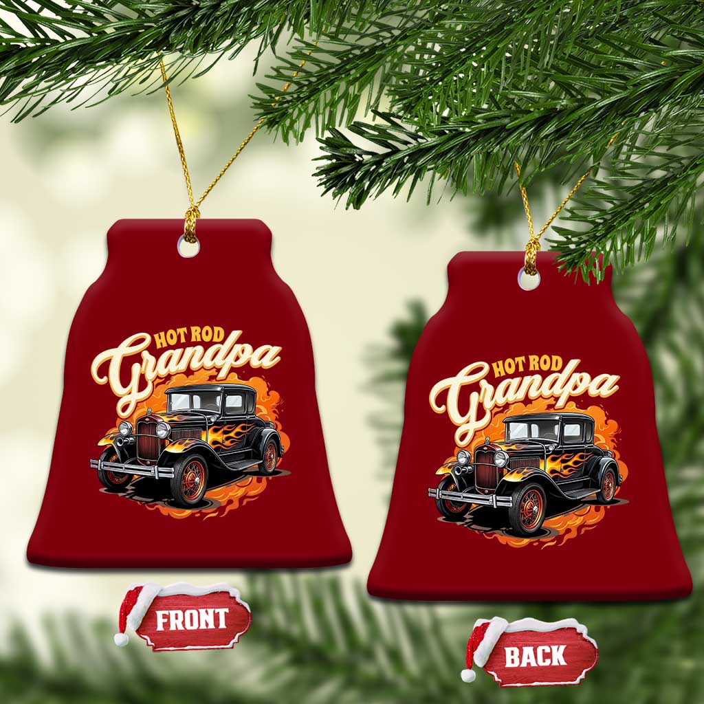 Hot Rod Grandpa Ceramic Ornament Vintage 1930 Classic Hot Rod