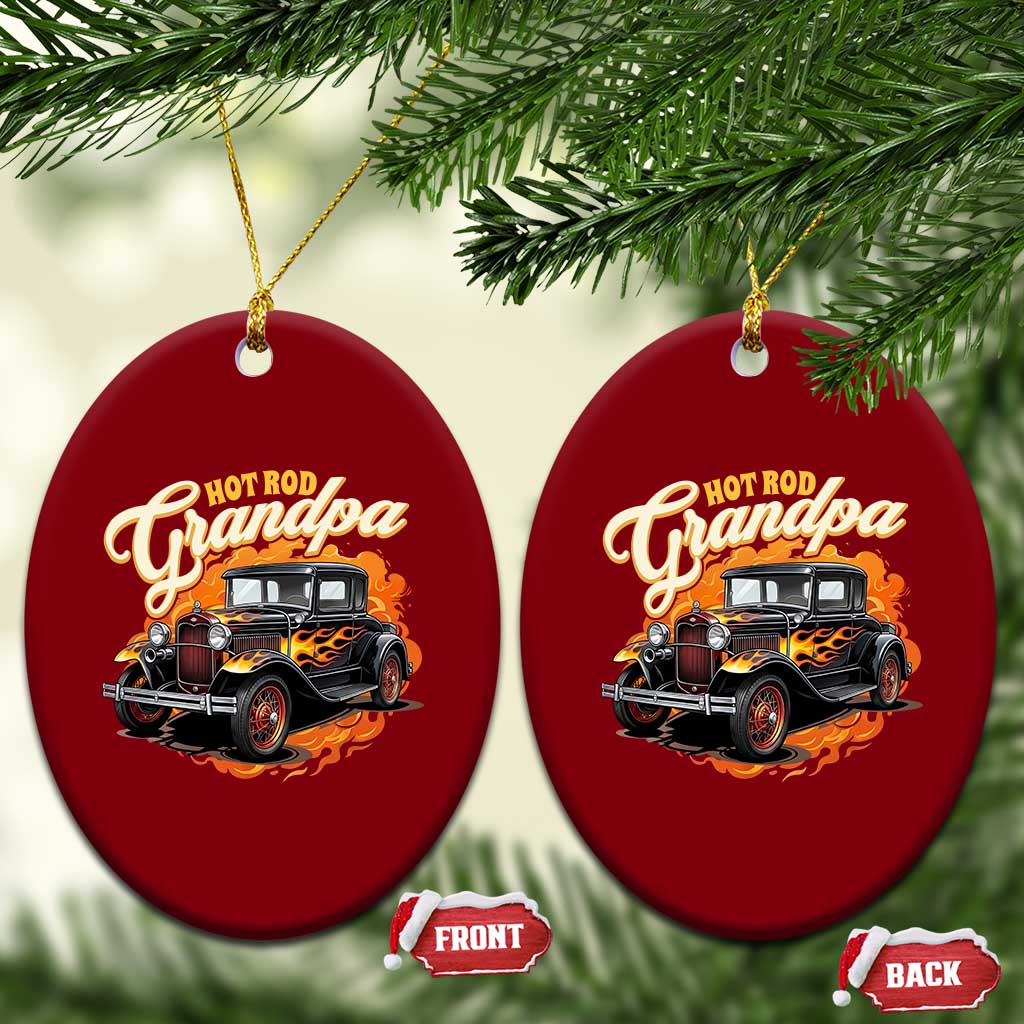 Hot Rod Grandpa Ceramic Ornament Vintage 1930 Classic Hot Rod