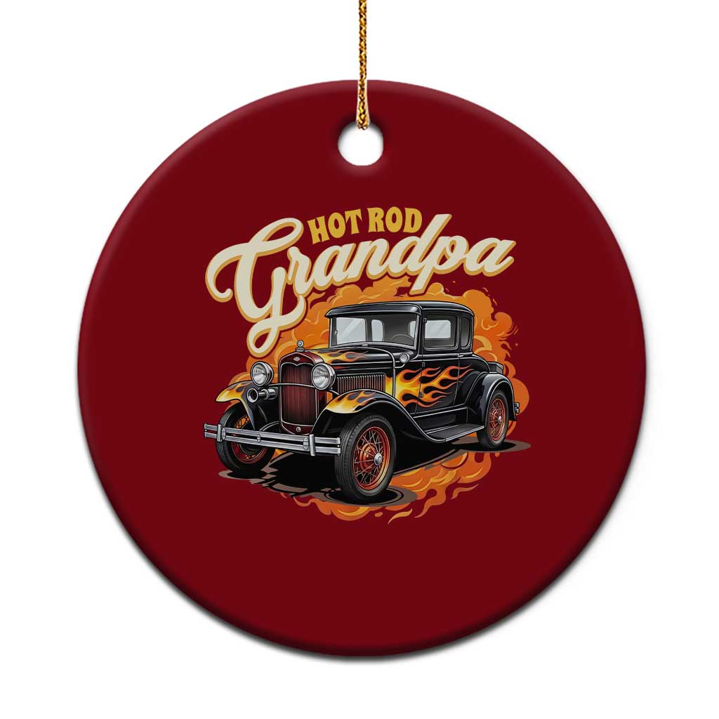 Hot Rod Grandpa Ceramic Ornament Vintage 1930 Classic Hot Rod