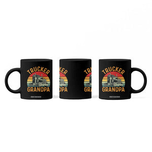 Trucker Grandpa Retro Class 8 Semi Truck Coffee Mug