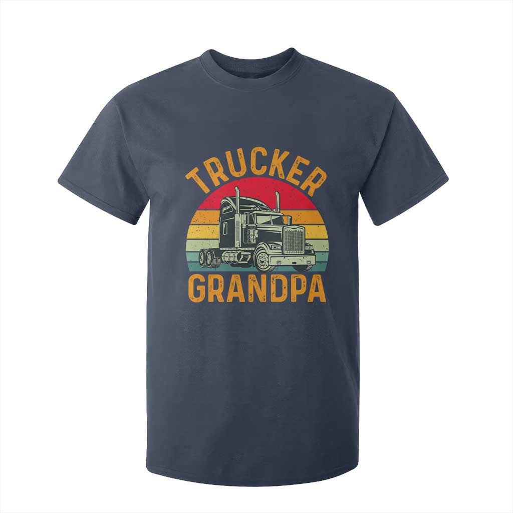 Trucker Grandpa Retro Class 8 Semi Truck T Shirt For Kid
