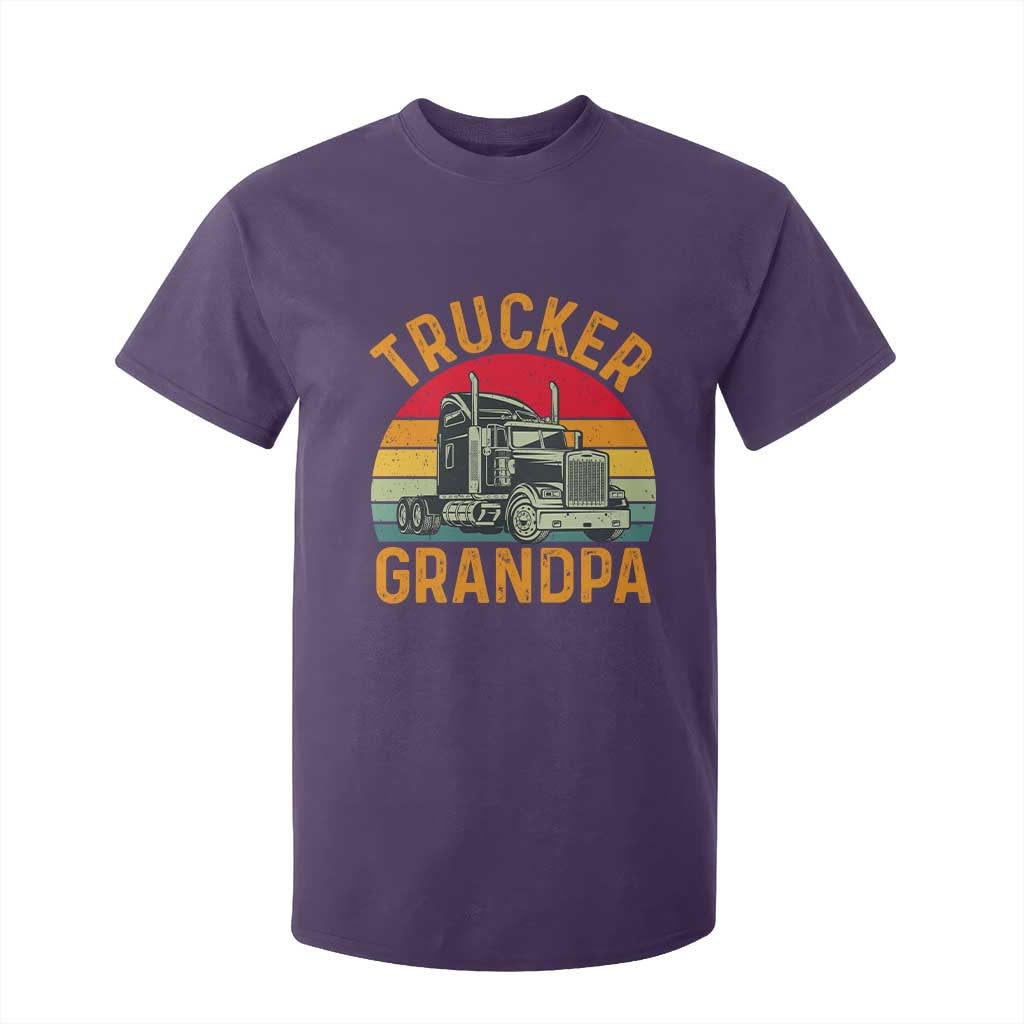 Trucker Grandpa Retro Class 8 Semi Truck T Shirt For Kid