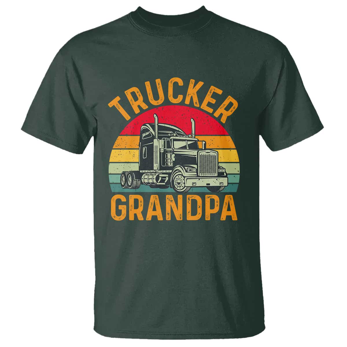 Trucker Grandpa Retro Class 8 Semi Truck T Shirt