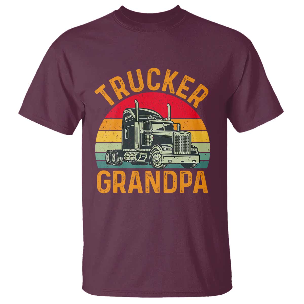 Trucker Grandpa Retro Class 8 Semi Truck T Shirt
