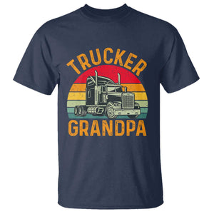 Trucker Grandpa Retro Class 8 Semi Truck T Shirt