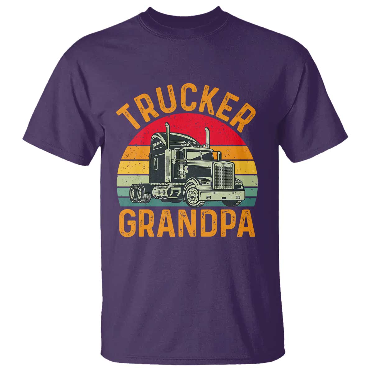 Trucker Grandpa Retro Class 8 Semi Truck T Shirt