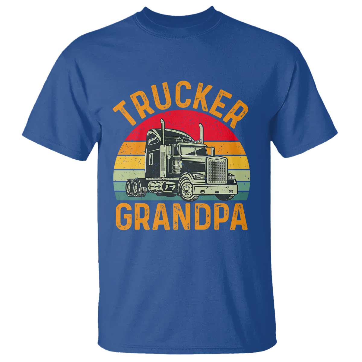 Trucker Grandpa Retro Class 8 Semi Truck T Shirt