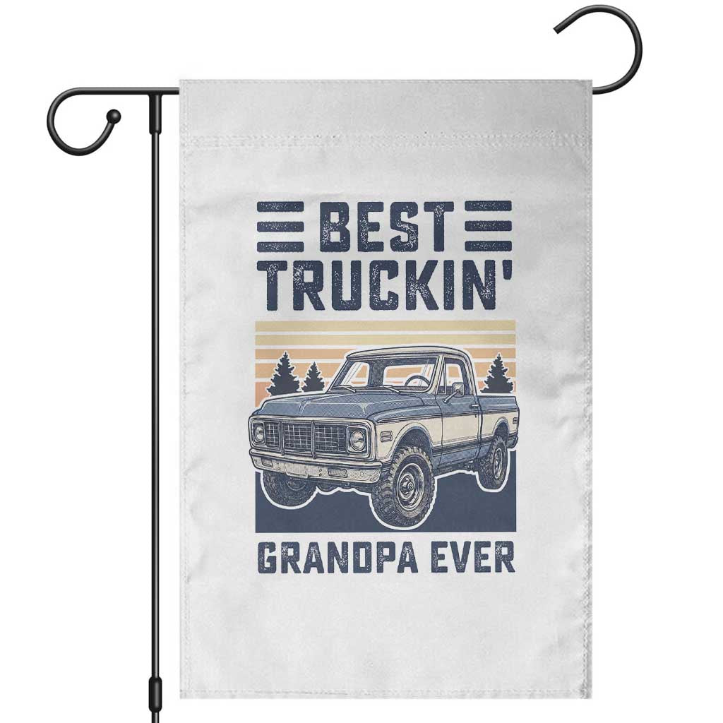 Best Truckin Grandpa Ever Garden Flag Vintage 1972 Classic Pickup Truck
