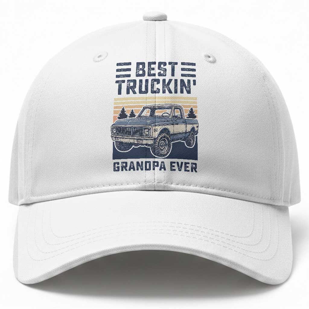 Best Truckin Grandpa Ever Baseball Cap Vintage 1972 Classic Pickup Truck